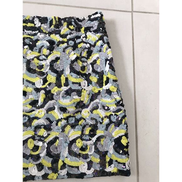 French Connection Multicolor Sequin A-Line Mini Skirt Lined FLAW - Picture 8 of 10